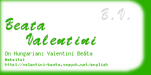 beata valentini business card
