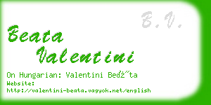 beata valentini business card